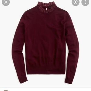 J.Crew Tippi Sweater with Lace Collar